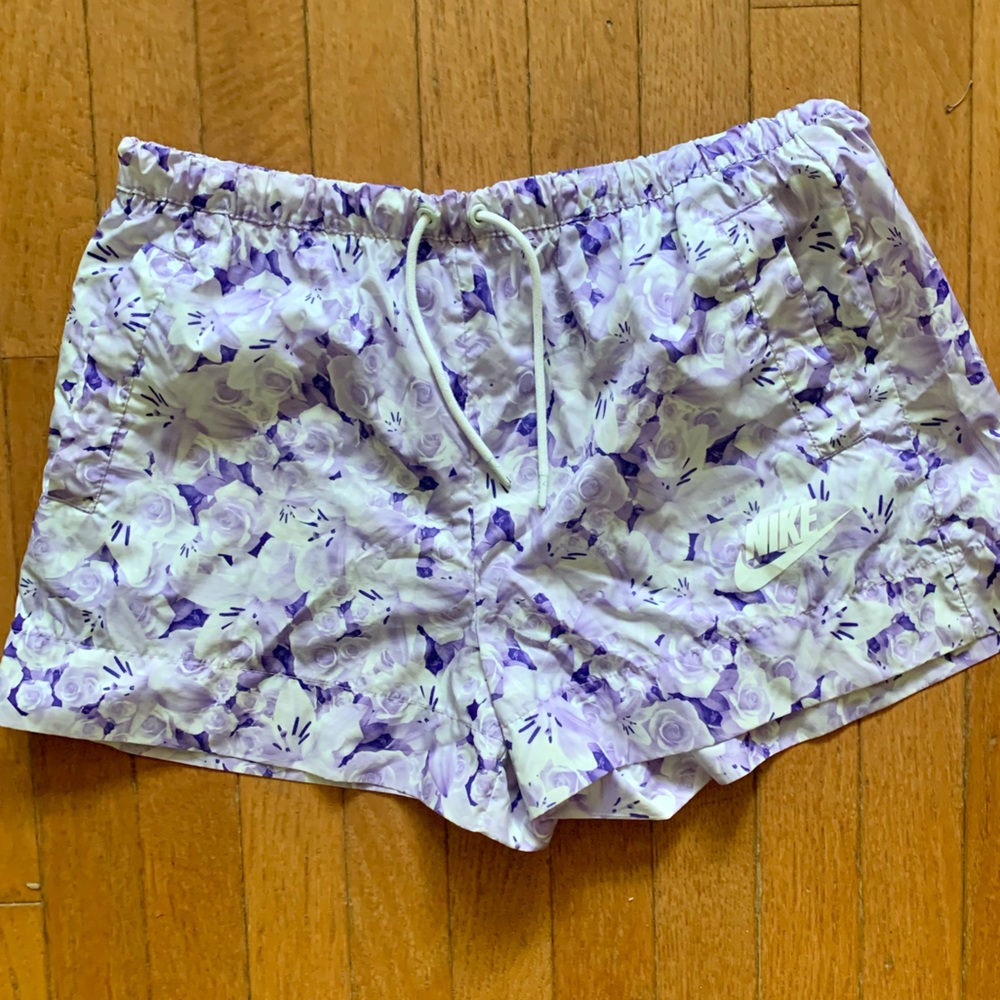 Nike purple flower shorts